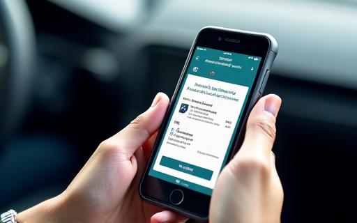 Eine Person kauft die digitale Schweizer Vignette online auf einem Smartphone.